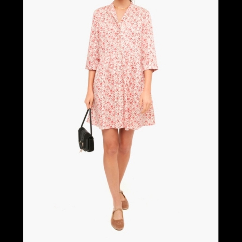 Tuckernuck Vermillion Ditsy Floral Shirt Dress